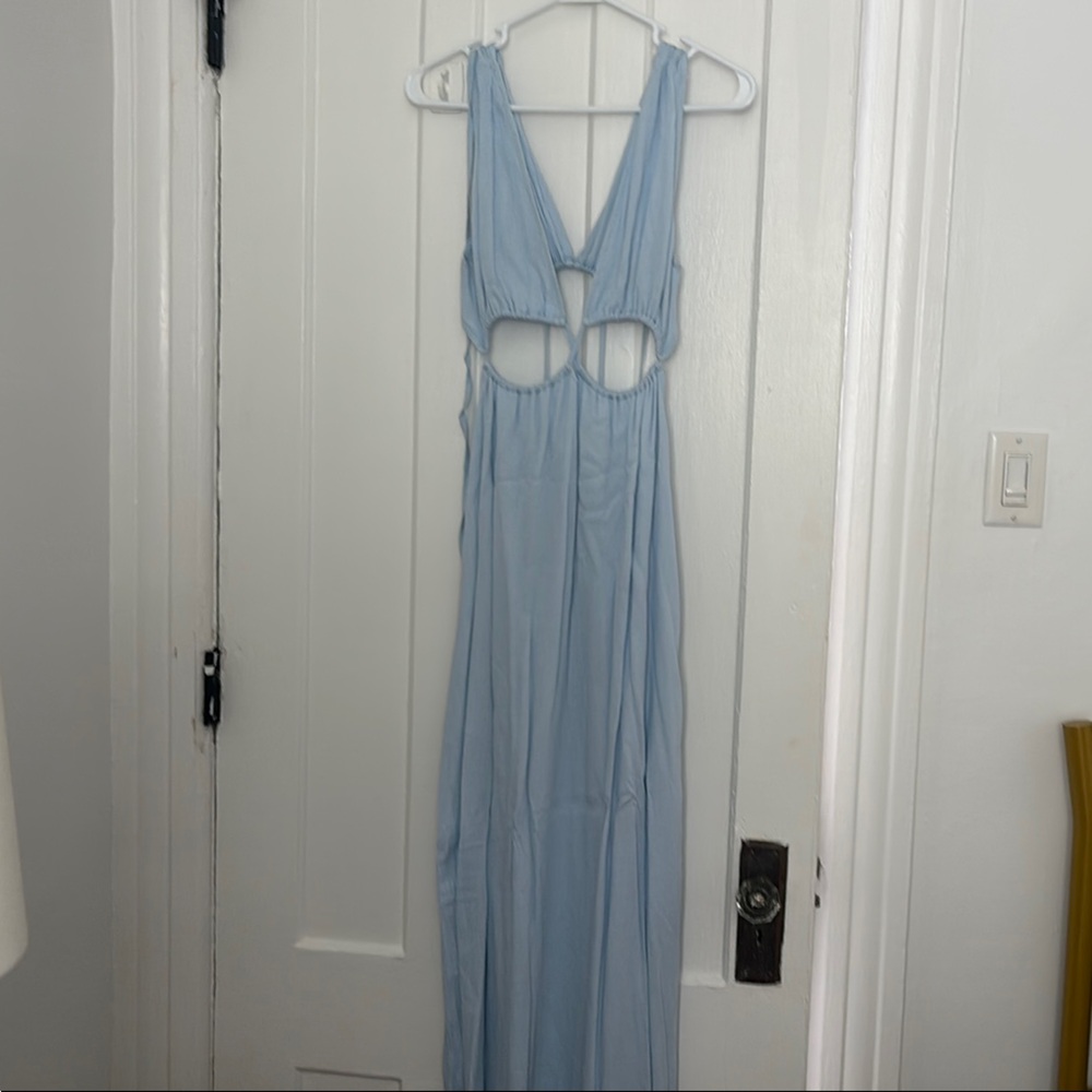 Elegant Blue Sleeveless Dress